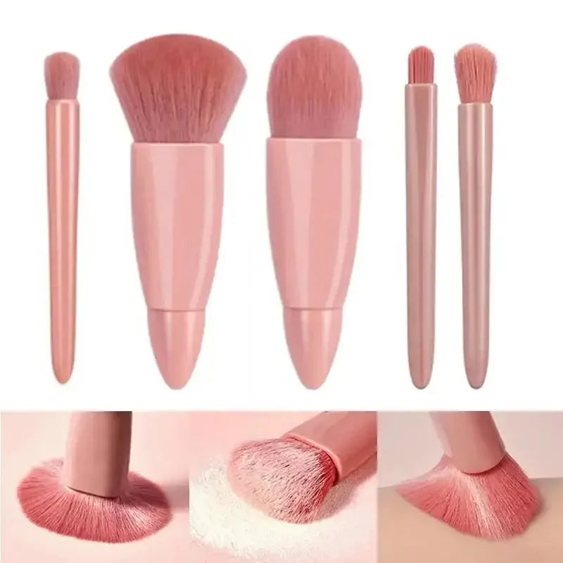 Luvia Reise-Make-up Pinselset – 5-teilig, mit Etui & Spiegel
