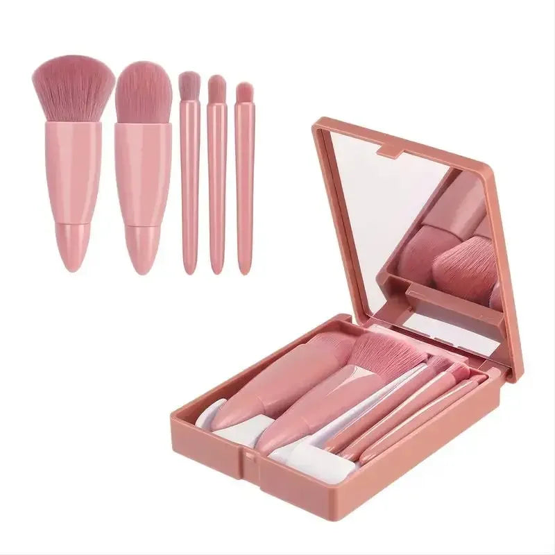 Luvia Reise-Make-up Pinselset – 5-teilig, mit Etui & Spiegel