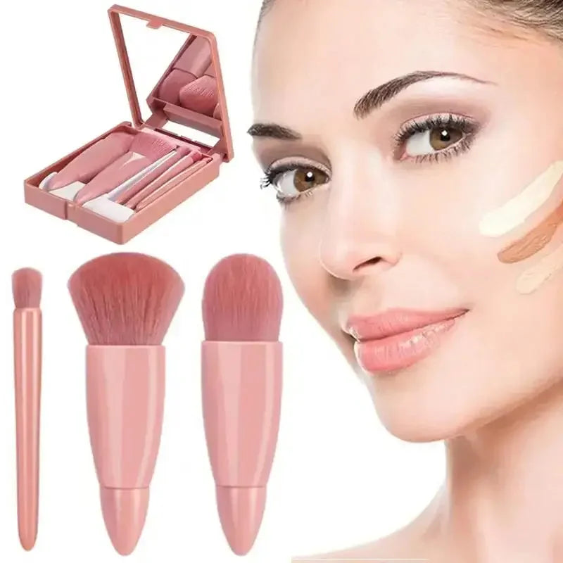 Luvia Reise-Make-up Pinselset – 5-teilig, mit Etui & Spiegel